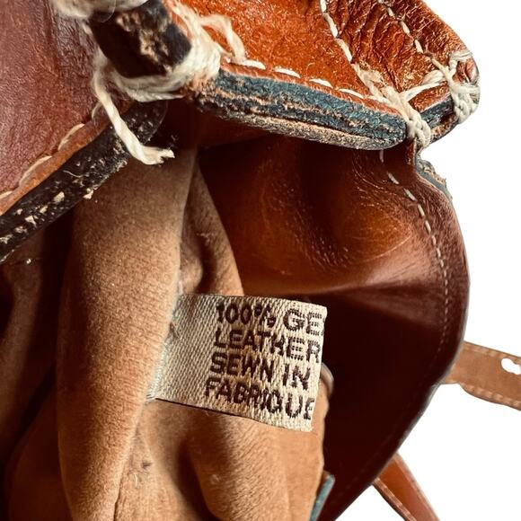 Patricia Nash Heritage Brown Leather Venezia Crossbody Buckle Saddle Bag Pouch - Picture 9 of 9